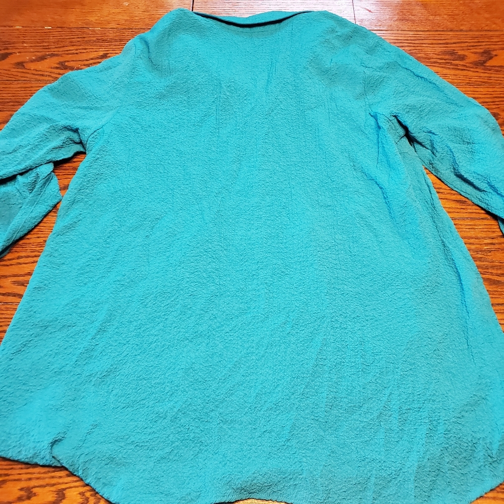 Nwot soft surroundings  blue  gauzy jacket Sz L - Picture 4 of 4